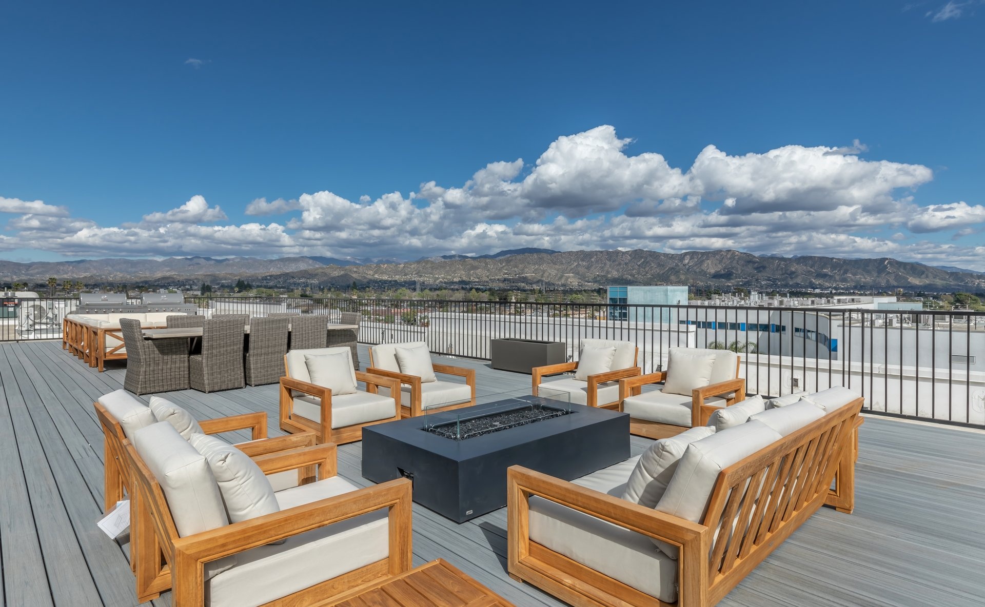 a fire pit with seating